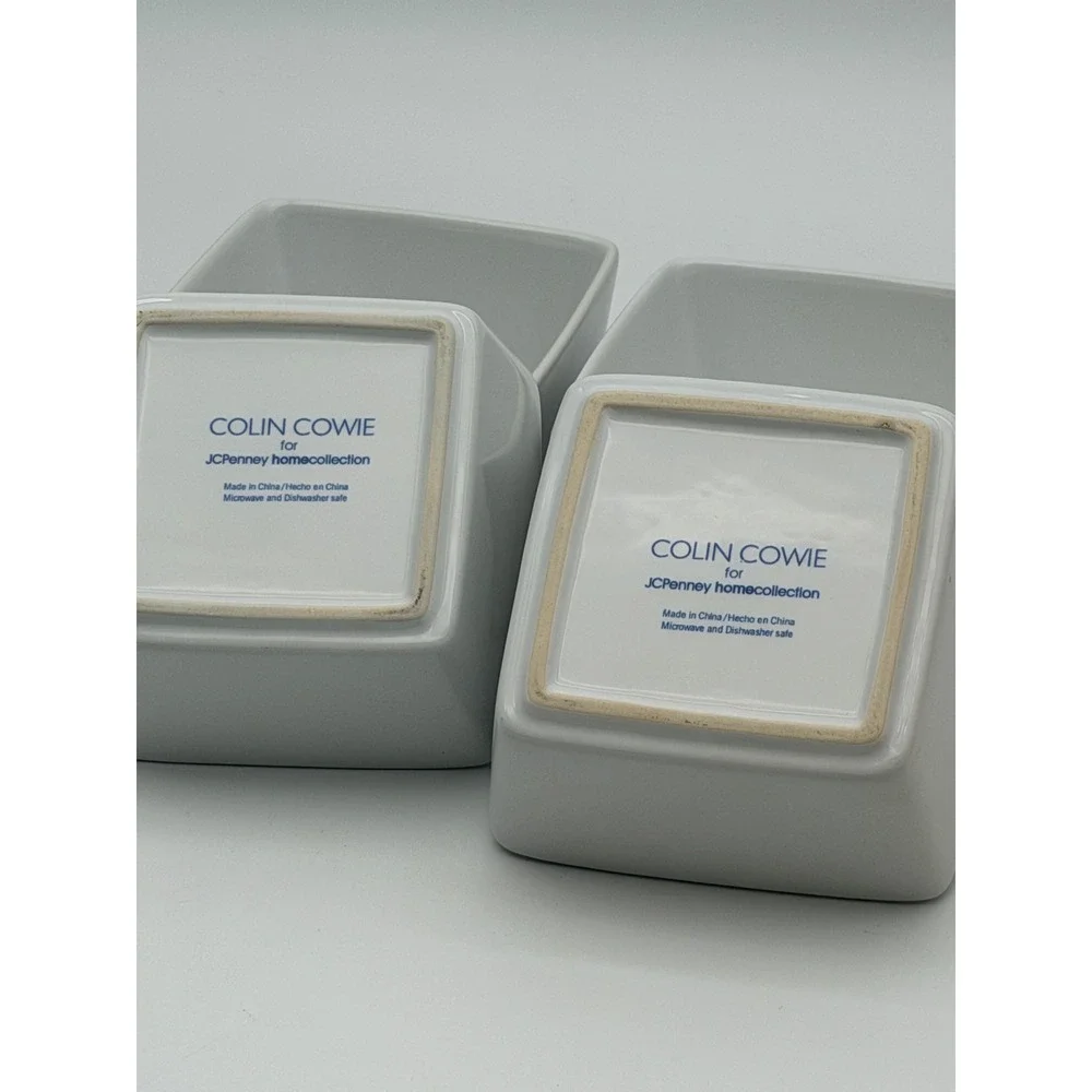Colin Cowie JCPenney‎ Home Collection White Square Ceramic Ramekins Set of 4